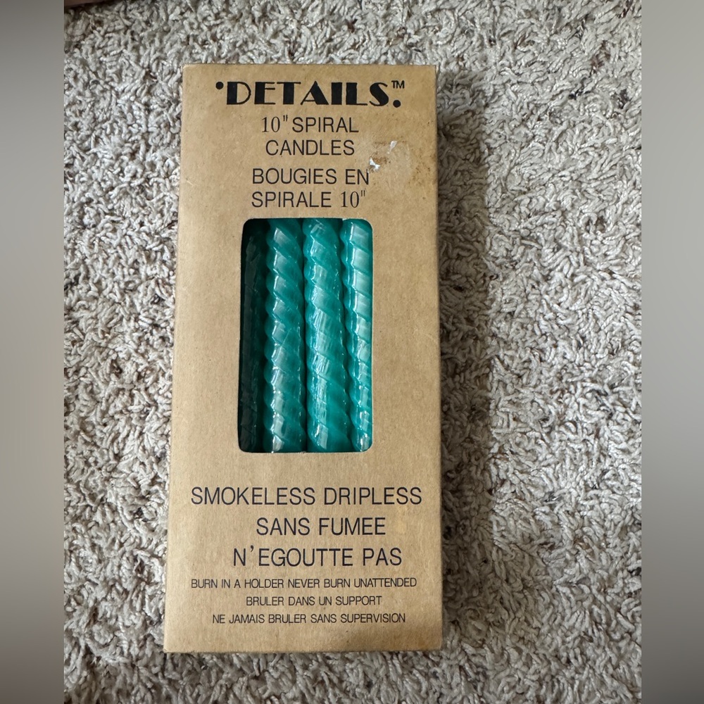 10" Spiral Candles - Teal (Set)